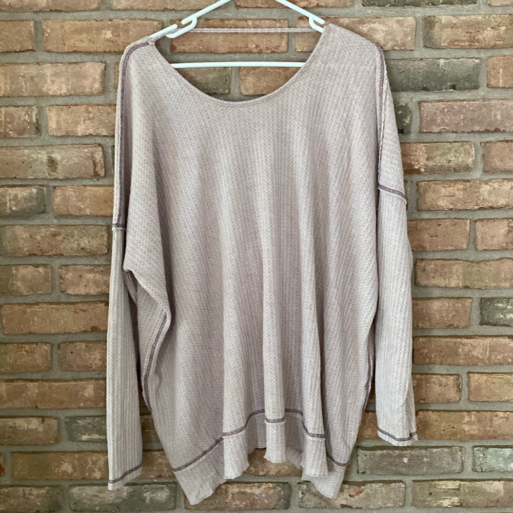 She + Sky Lavender Textured Knit Top